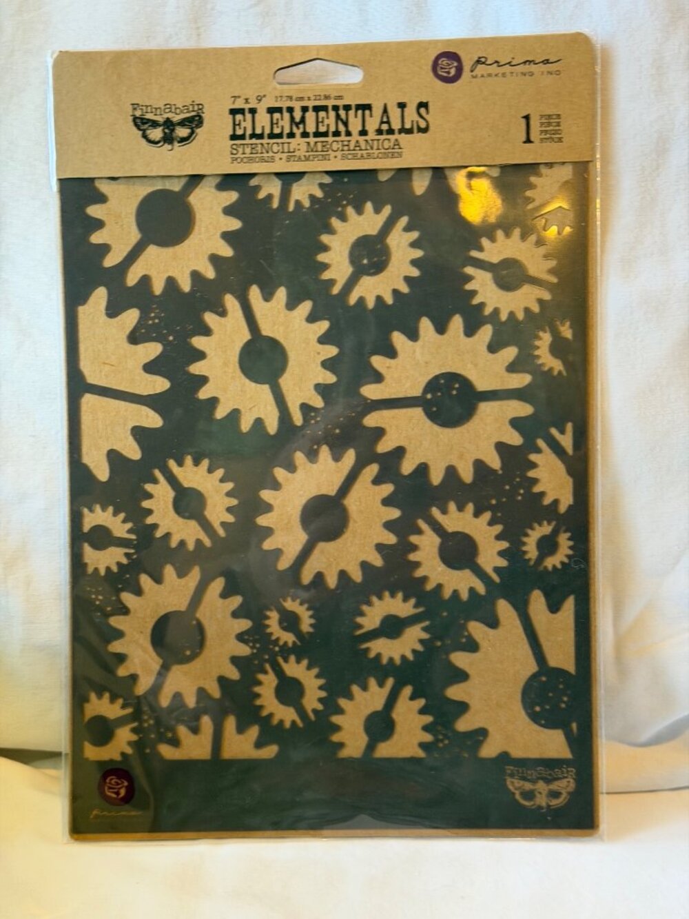 Finnabair Prima Elementals Stencil Mechanica 7x9 Inch Pack Of 1 New